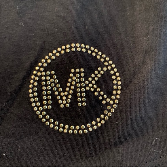 Michael Kors Top black gold stud logo and back zipper. SZ XL.  NWOT. Very soft - Picture 4 of 13